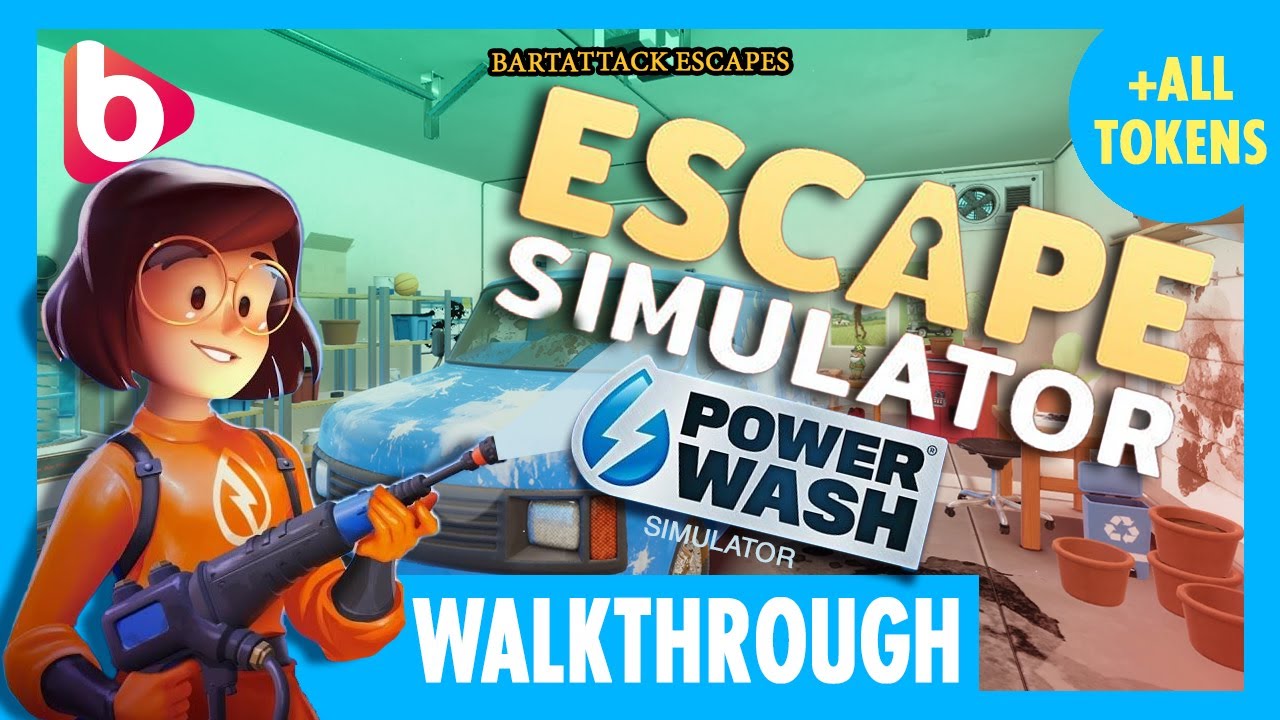 ESCAPE SIMULATOR: POWERWASH DLC | Full Walkthrough + All Tokens | A free DLC for Escape Simulator...