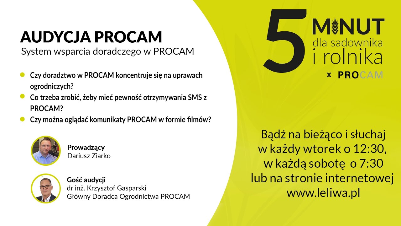 Audycja 5 Minut Dla Sadownika I Rolnika - SYSTEMY WSPARCIA DORADCZEGO w PROCAM