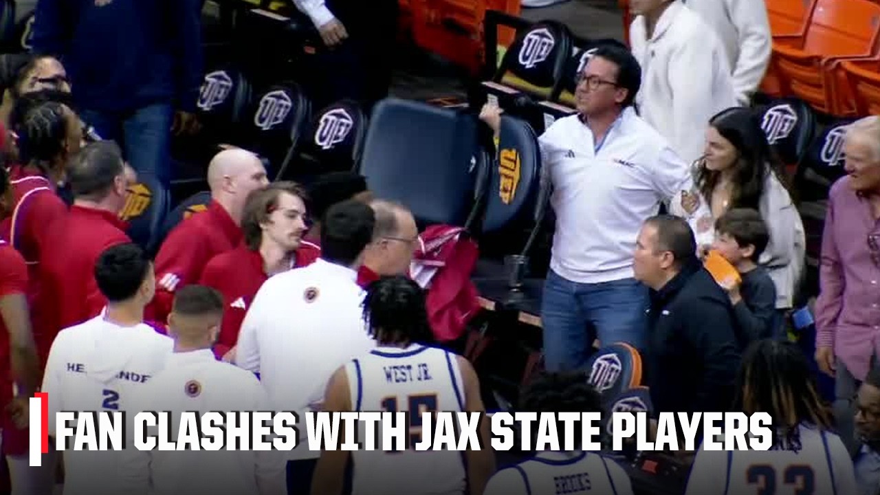 UTEP fan clashes with Jacksonville State players after buzzer-beating finish | ESPN CBB