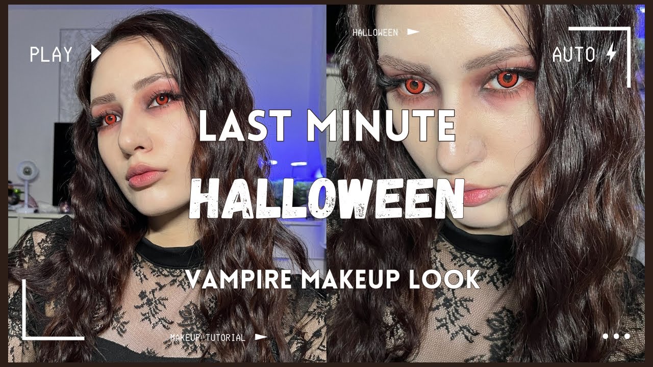 *Last Minute* Halloween Vampire Makeup Look🧛🏻‍♀️ Dark Glam and Beginner-friendly