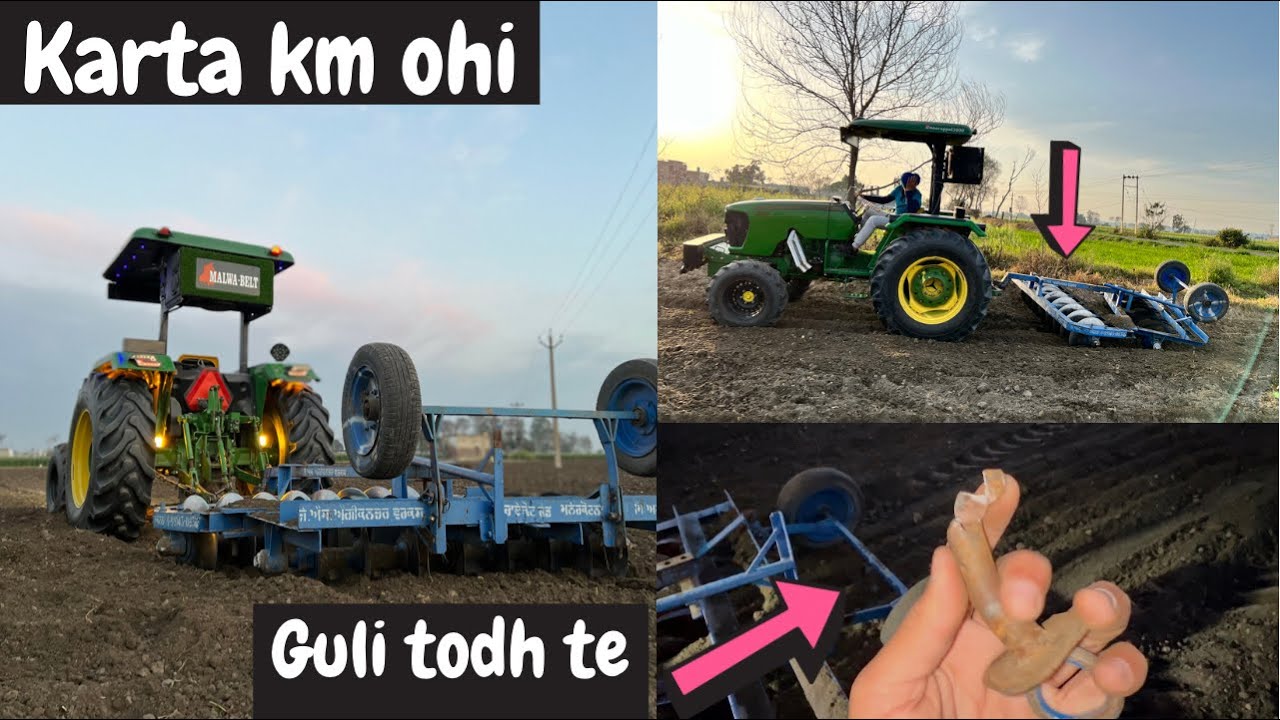 Karta km ohi 😂😅// 16 de harrow on john deere 5305❤️‍🔥 // 2 high gear⚙️