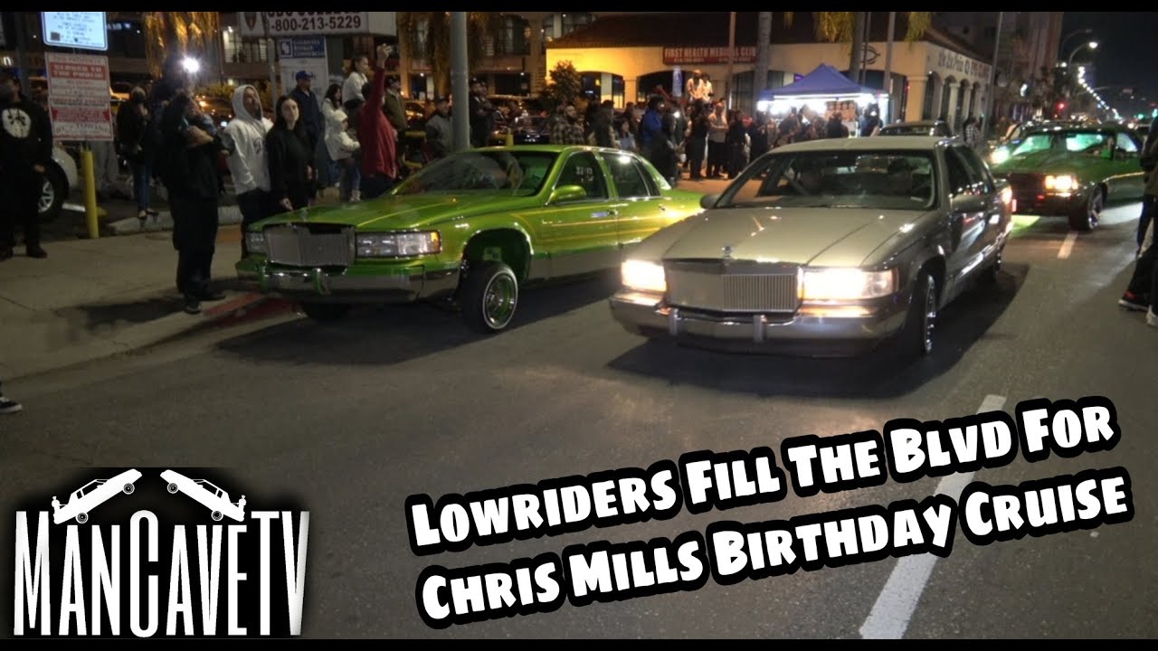 Lowriders Went Crazy On Van Nuys Blvd For Chris Mills aka The Mothership Birthday Cruise 1/29/2022