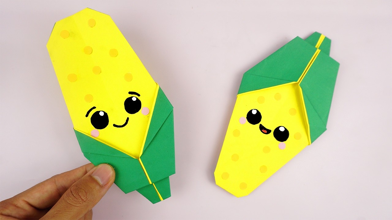 Como hacer una Mazorca de maiz de papel | Origami de mazorca | Manualidades con papel