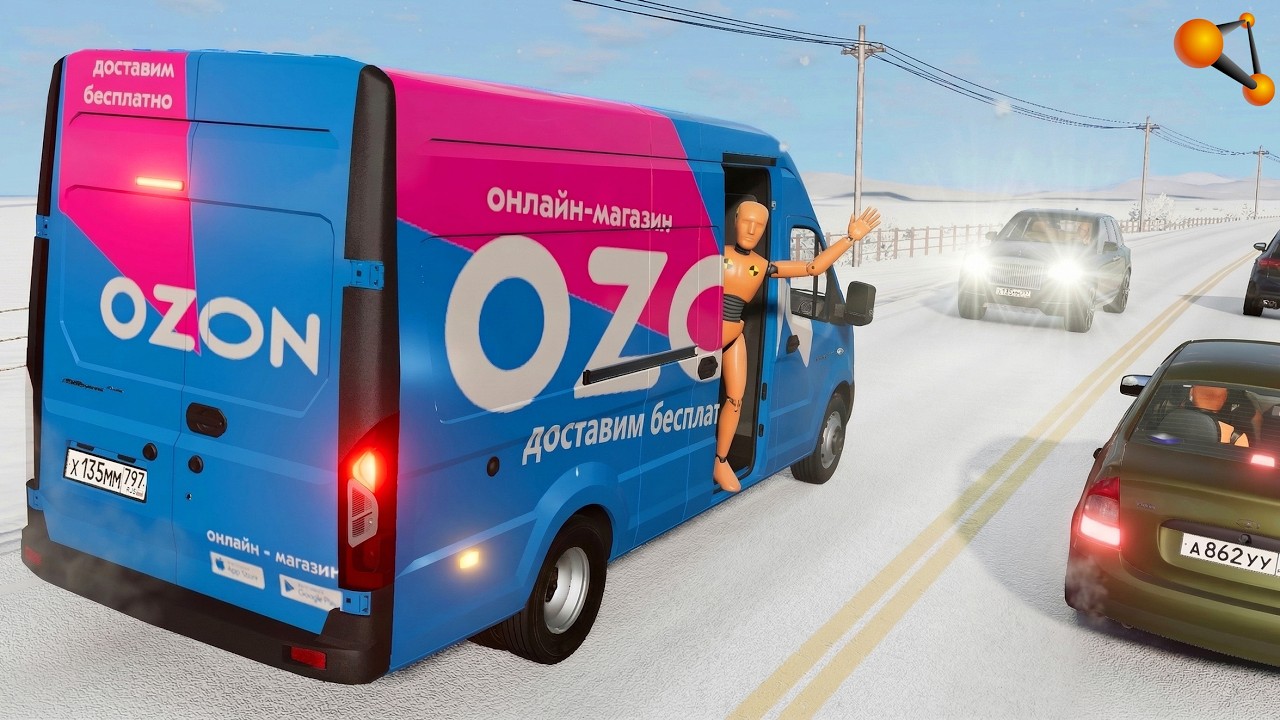 OZON ПОШЁЛ НА ОБГОН! НЕУДАЧНАЯ ДОСТАВКА ТОВАРА | BeamNG.drive