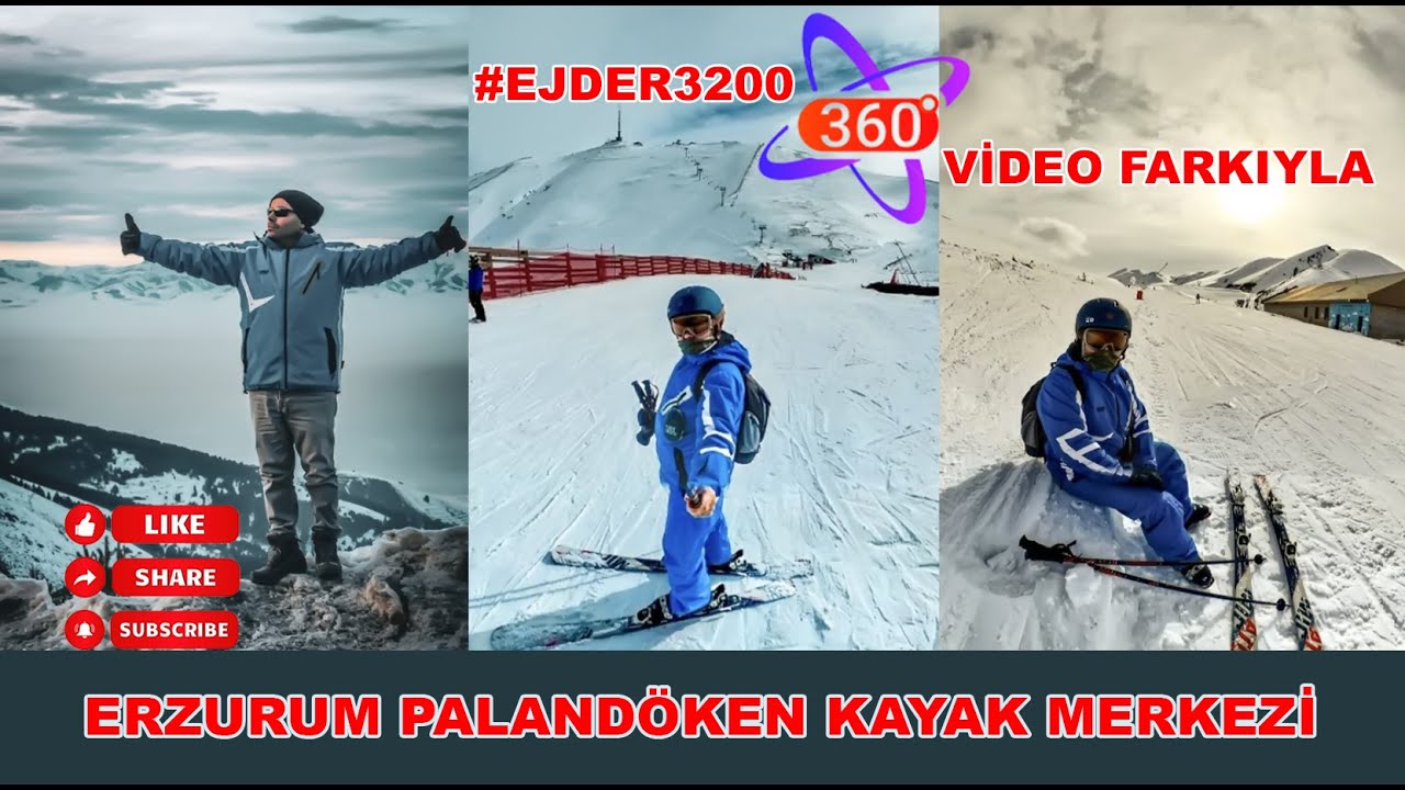 ERZURUM PALANDÖKEN KAYAK MERKEZİNDE 360 DERECE KAYAK KEYFİ #ejder3200 #palandöken