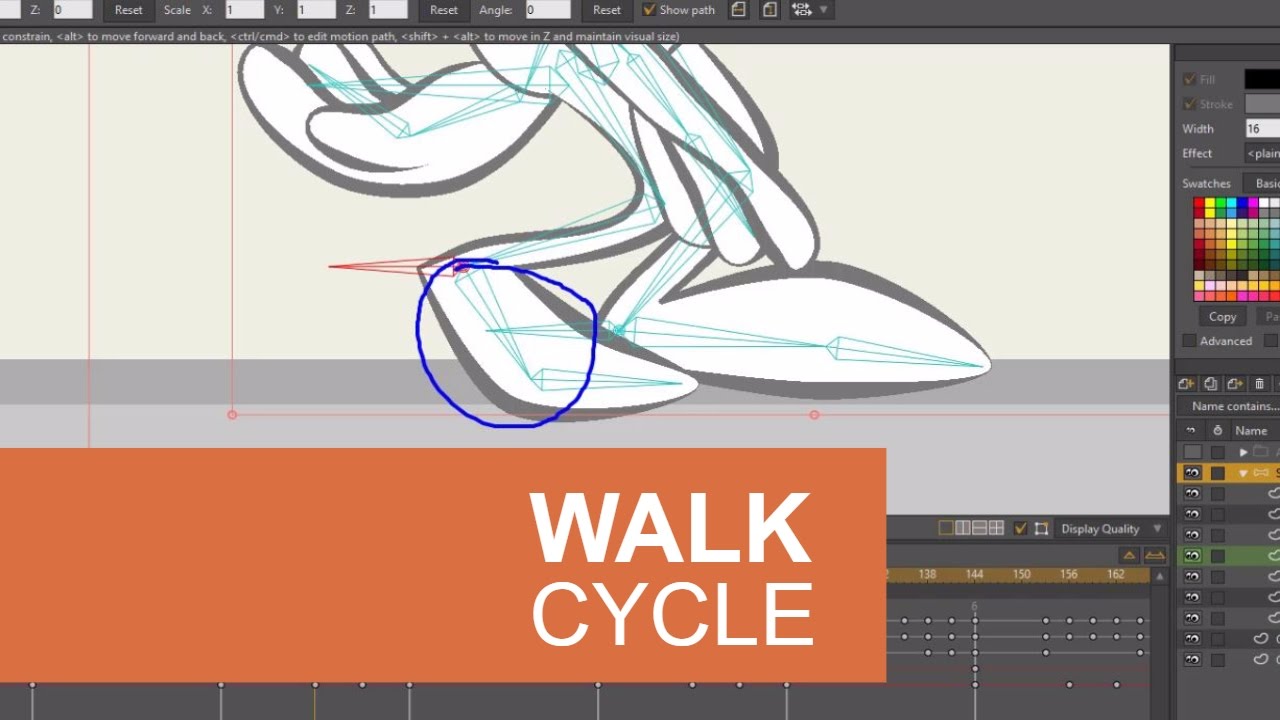 Character Animation of a Walk Cycle in Moho (Anime Studio)