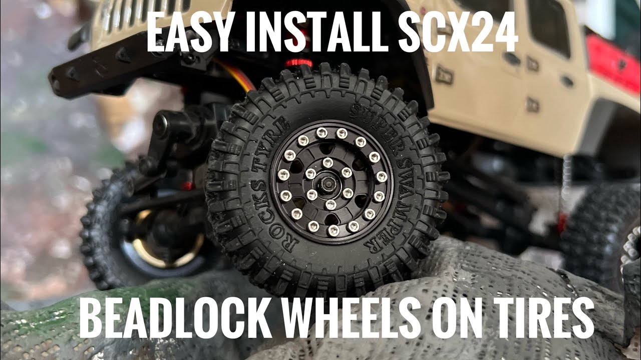 Easiest way to install Beadlock Wheels on Scx24. #scx24 #injora #axial #beadlock #horizonhobby