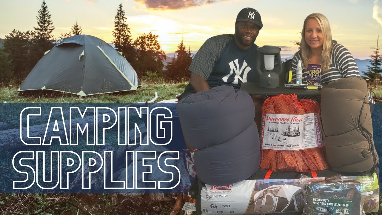 OUR FIRST TIME CAMPING SUPPLIES: Coleman Weathermaster Tent, Woods Lounger Cot, Swiss Tech Lantern..