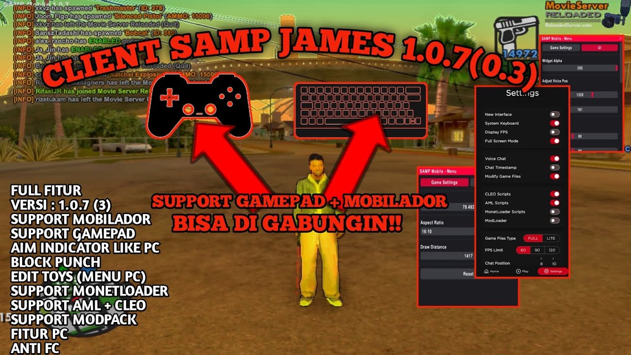 [SHARE] CLIENT SAMP JAMES 1.0.7 (0.3) SUPPORT MOBILADOR + GAMEPAD BAWAAN CLIENT!! | GTA SAMP ANDROID