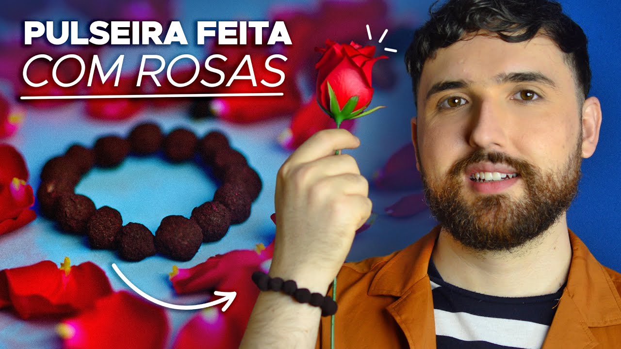 PULSEIRA FEITA COM ROSAS | Fiz Miçangas Usando Pétalas de Rosa | How to Make Rose Beads