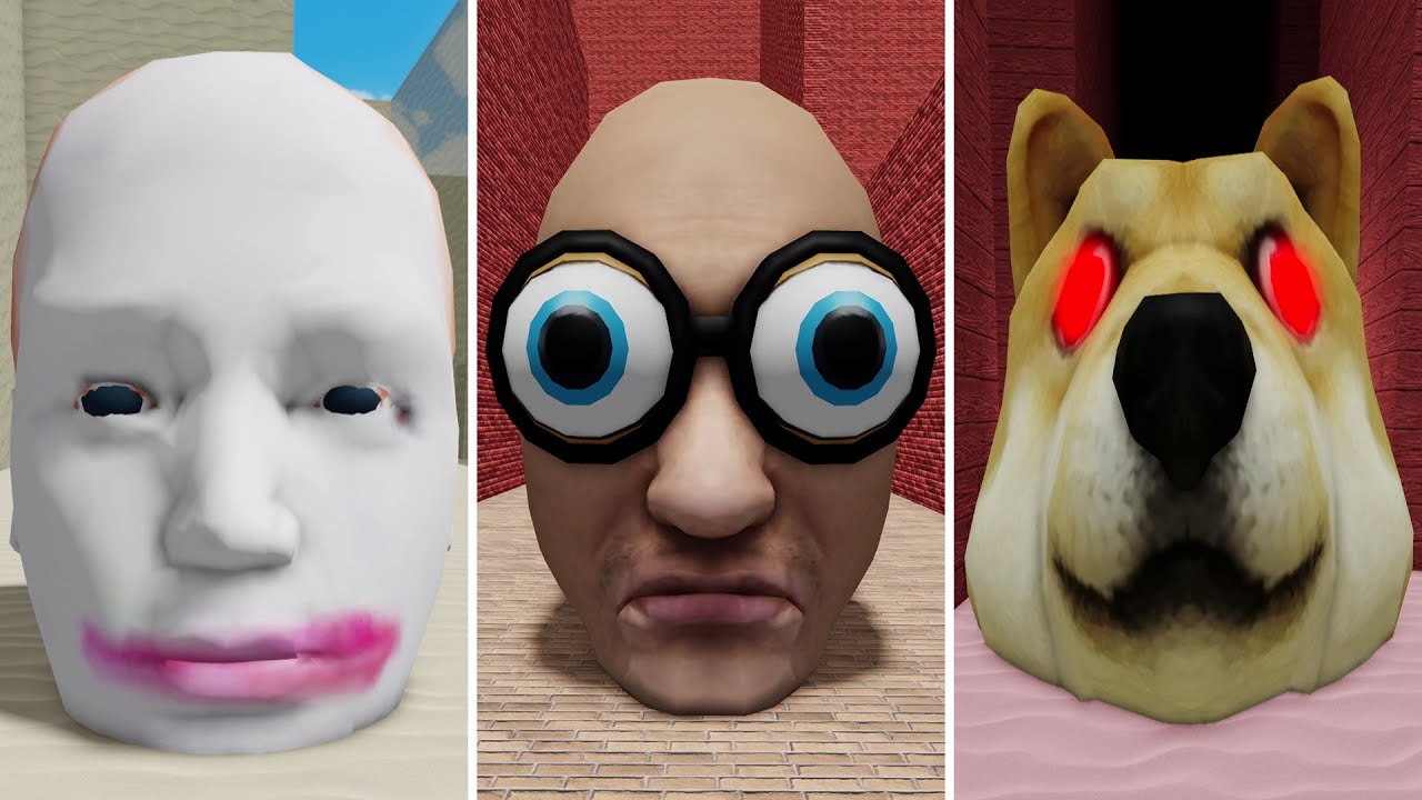 WALKING HEAD VS DOGE HEAD ESCAPE VS ESCAPE RUNNING HEAD - ROBLOX