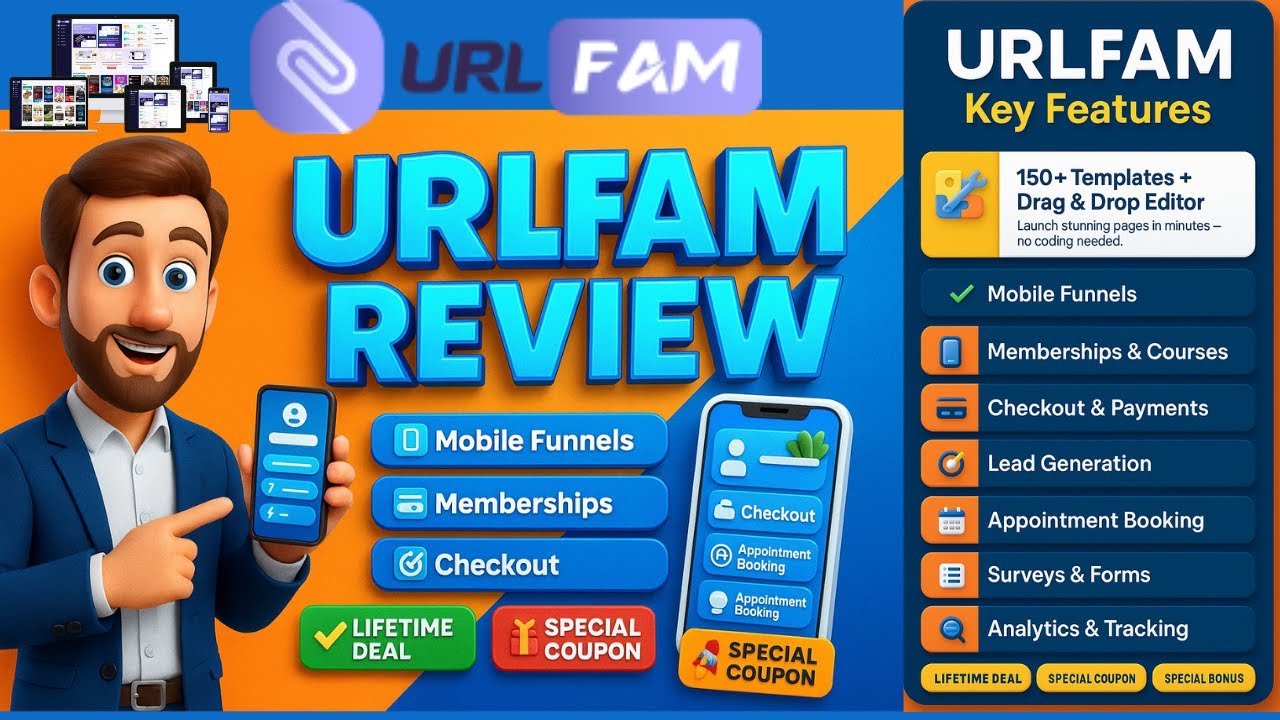 URLFAM Review | Link In Bio Page Builder + Mobile Funnel Builder