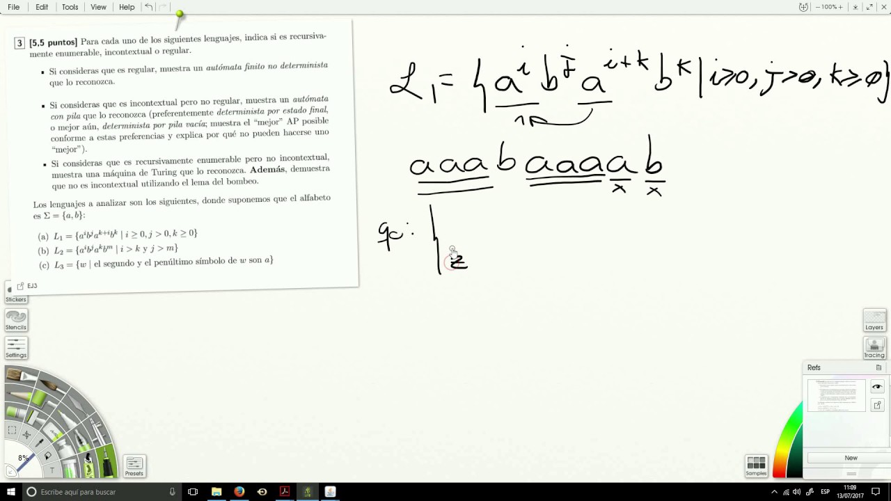FLI - Examen Junio 2017 - Problema 3a - Autómata Pila Determinista - APD