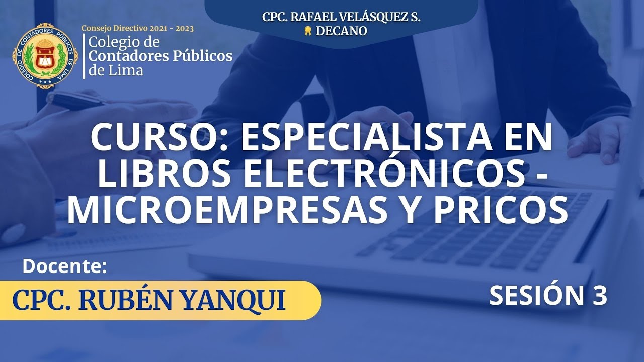 Especialista en libros Electrónicos - Microempresas y Pricos - SESIÓN III - CURSOS