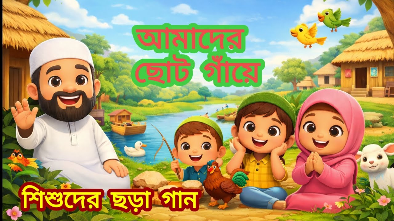 ইসলামিক শিশু ছড়া গান | আমাদের ছোট গাঁয়ে | Islamic Kids Village Rhyme