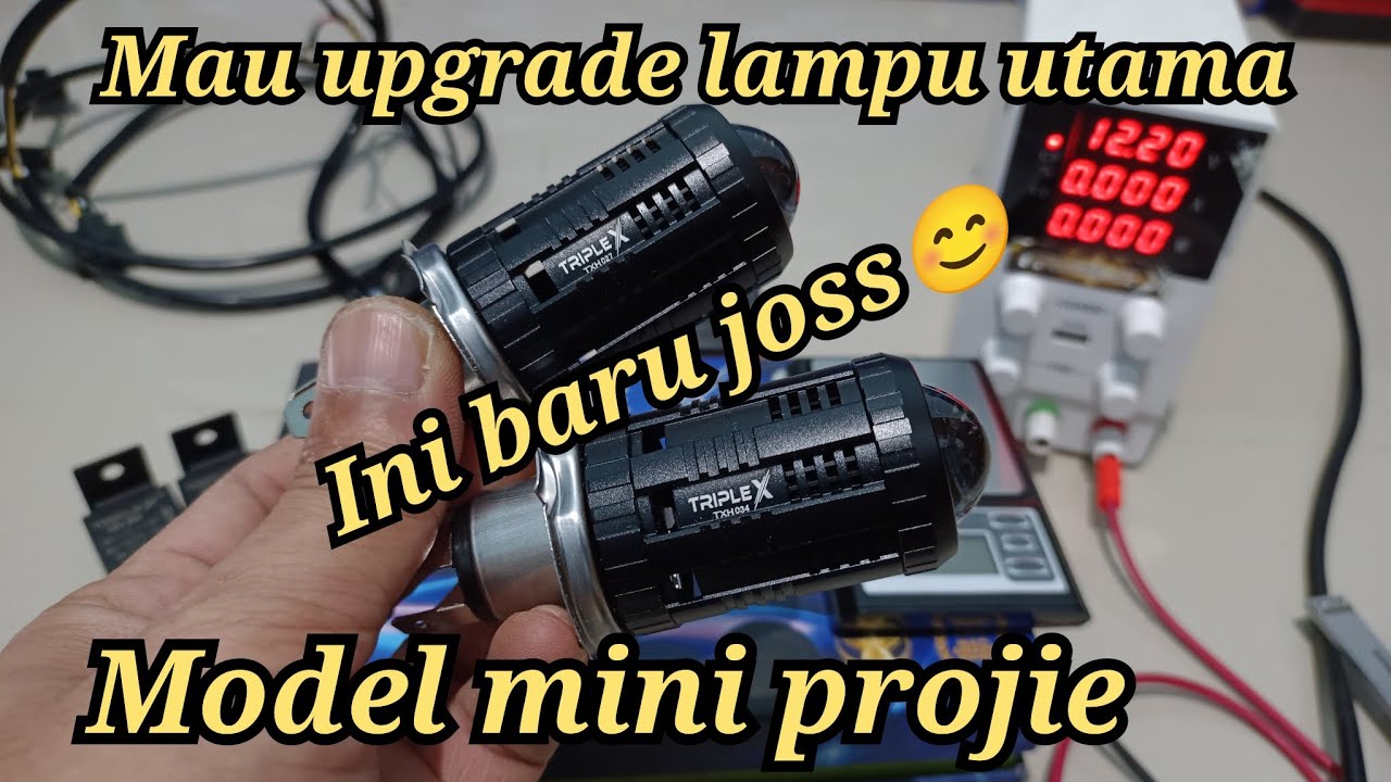 lampu utama led paling terang motor mobil mini proji mini projector original by Triple x M2 + pnp