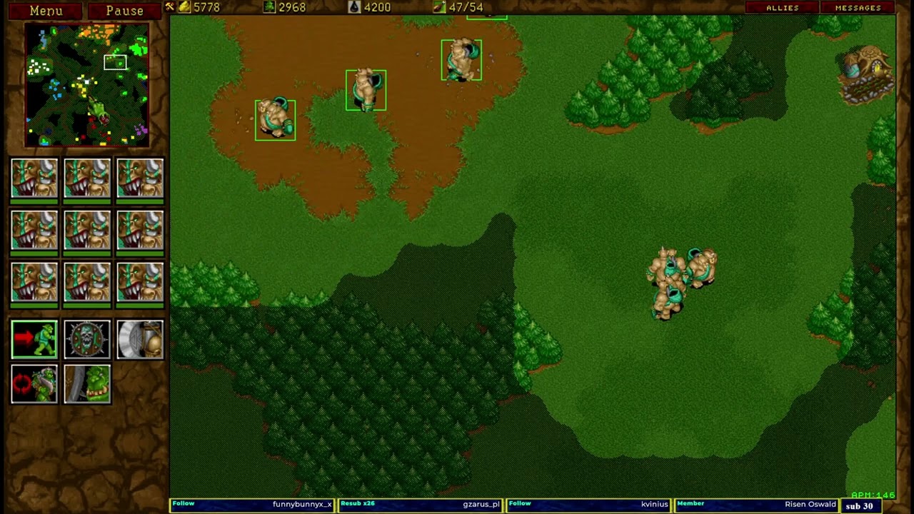 Warcraft 2 classic Garden of War 4v4