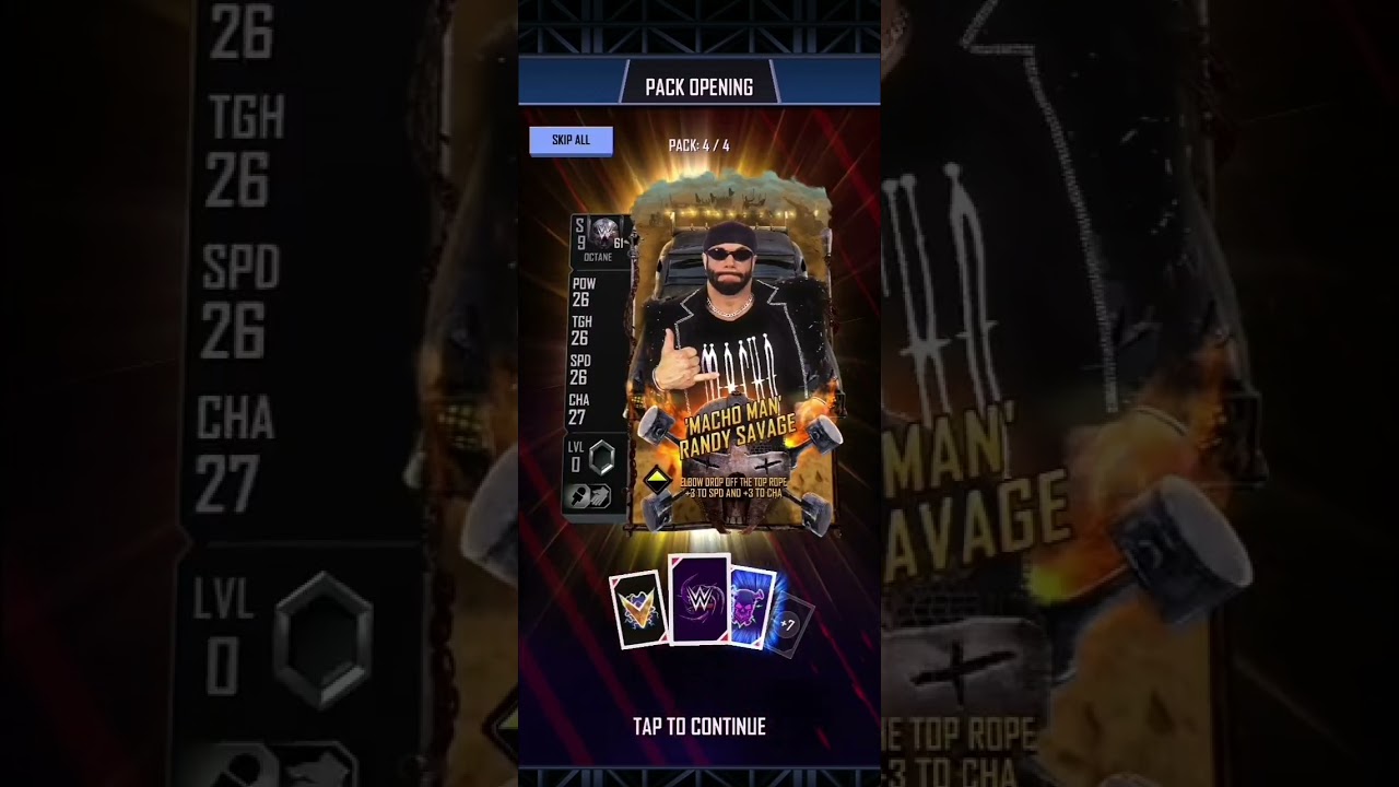 Pulled Macho Man Randy Savage SE card from the Big Win Pack in Reel Turn! #WWE #SuperCard #MachoMan