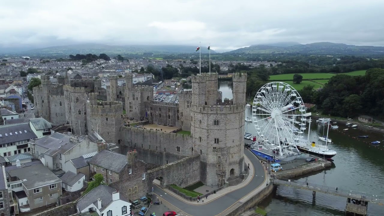 Caernarfon and the Longest Place Name in the UK by DJI Mini 2