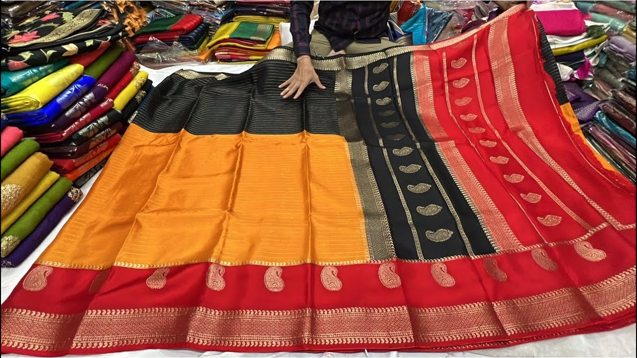 chickpet Bangalore wholesale designer boutique sarees||Single saree courier available