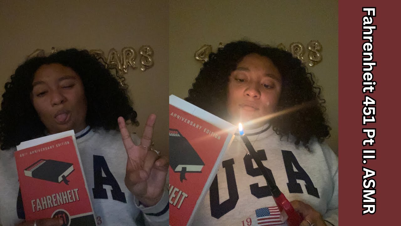 Reading ASMR; Fahrenheit 451 Pt.2; whispering, lo-fi, mouth sounds, gum chewings