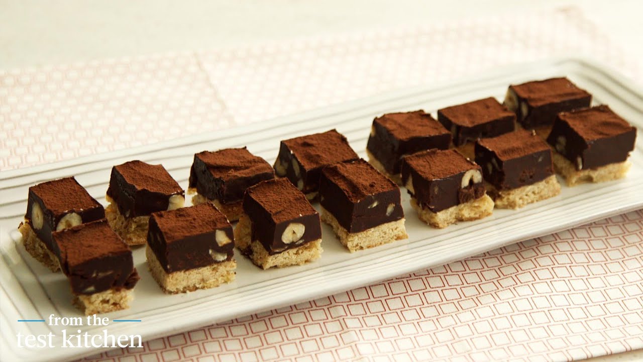 Chocolate-Hazelnut Shortbread Squares - From the Test Kitchen