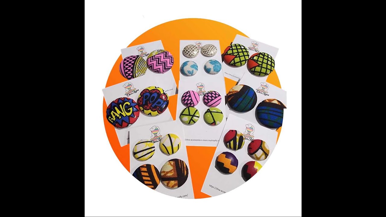 DIY Fabric Button Earrings tutorial