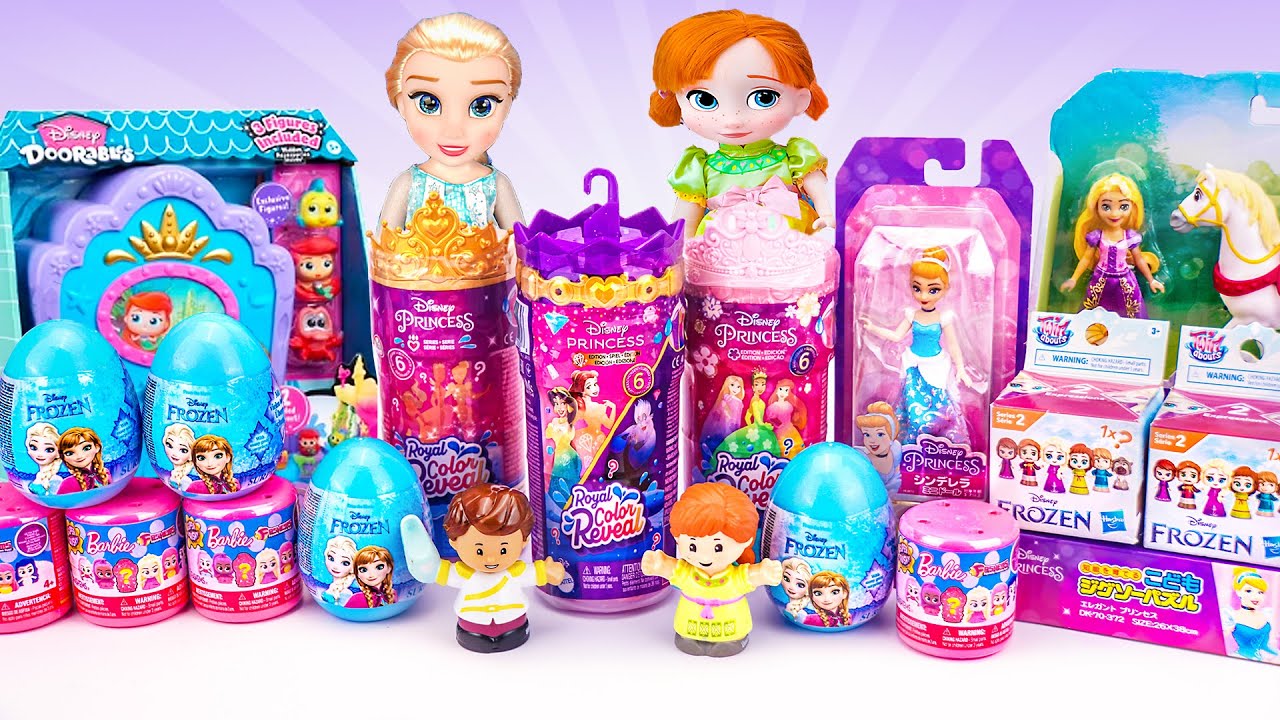 Unboxing Disney Frozen Toys Collection | Disney Princess ROYAL COLOR REVEAL, Surprise Doll Toys ASMR