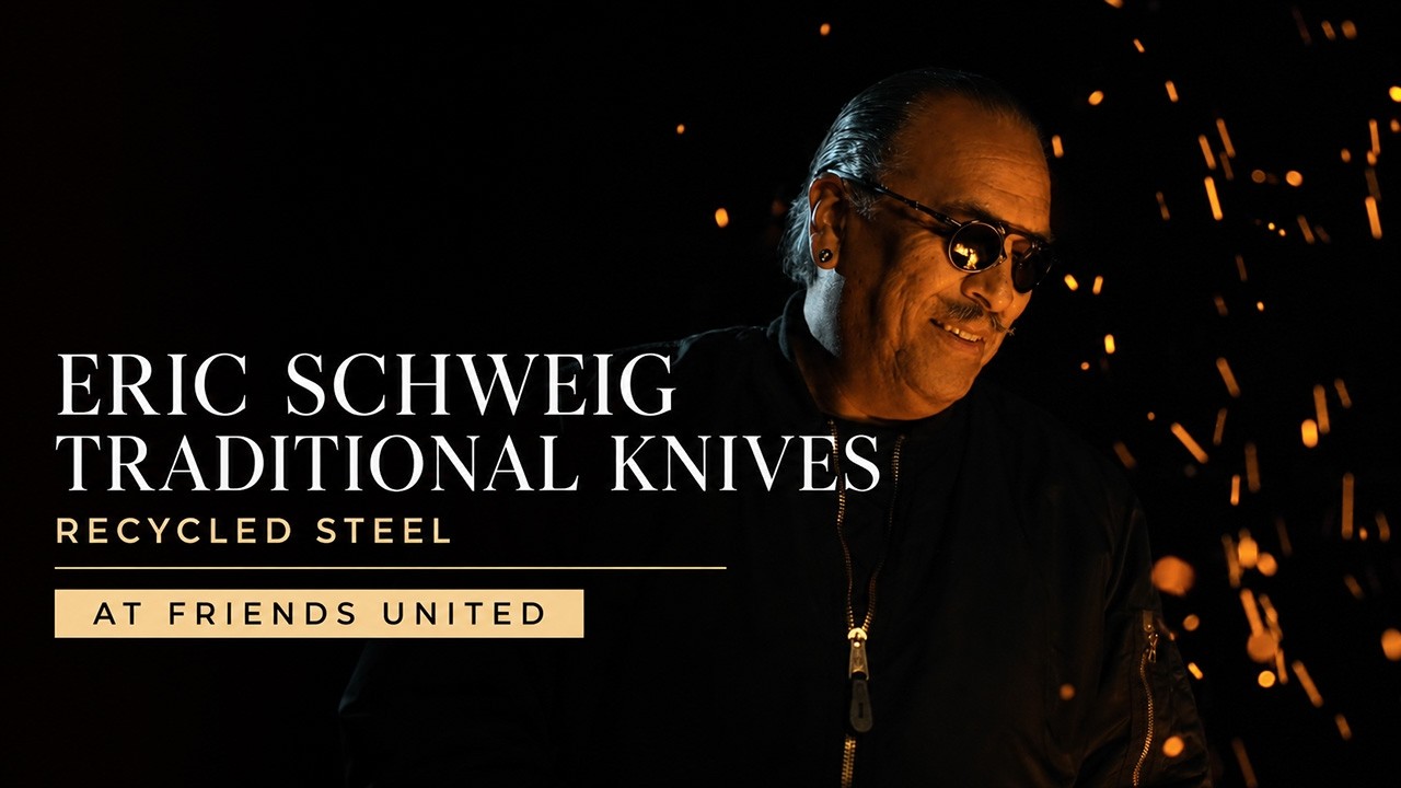 Actor/youth mentor/carver Eric Schweig recycles steel and makes traditional knives at Friends United