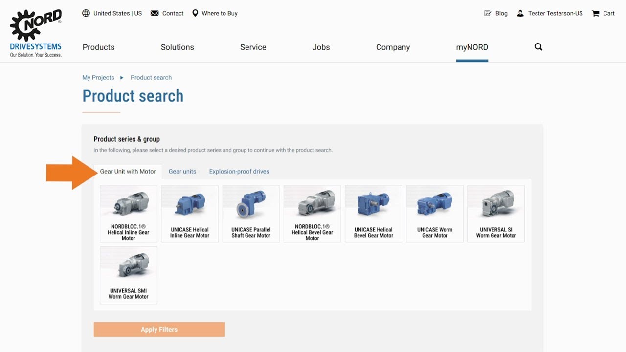 NORD DRIVESYSTEMS | myNORD Online Tools | Selection and Configuration | US-English