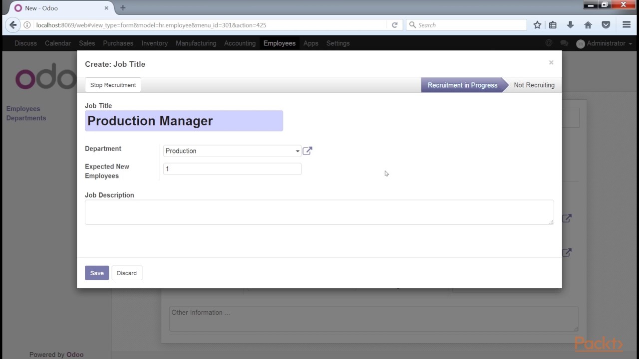 Working with Odoo 10 : Installing the Employee Directory  | packtpub.com