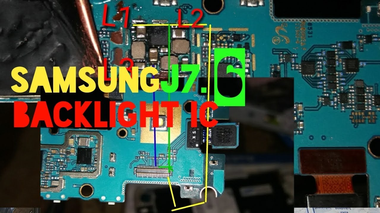 Cara memperbaiki samsung j7-2016 ic lampu lcd mati.mp4