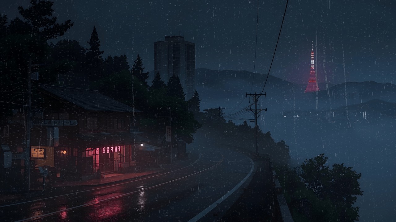 Rainy Lofi Ambience 🌧️ Cozy Night Beats | Study, Sleep, Focus