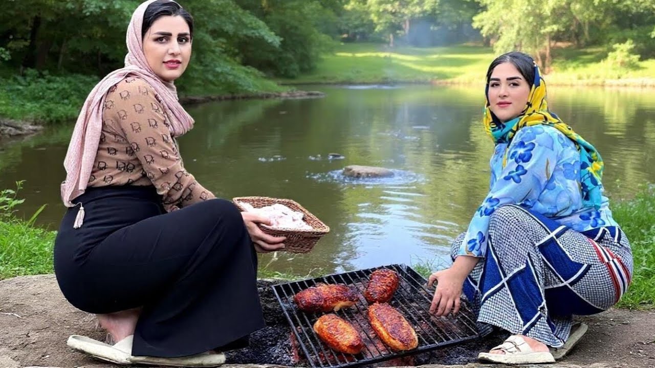Rural life with a recipe for grilled shoulder and wings in the heart of nature, grandma's style!