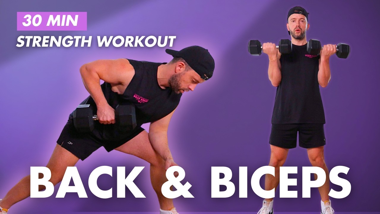 30 Min Back & Biceps Workout at Home (Dumbbells Only) | Build Stronger Arms & Back