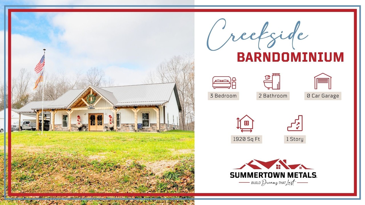 Creekside Barndominium Walk-Through | 1,920 sq ft | 3 bed | 2 bath