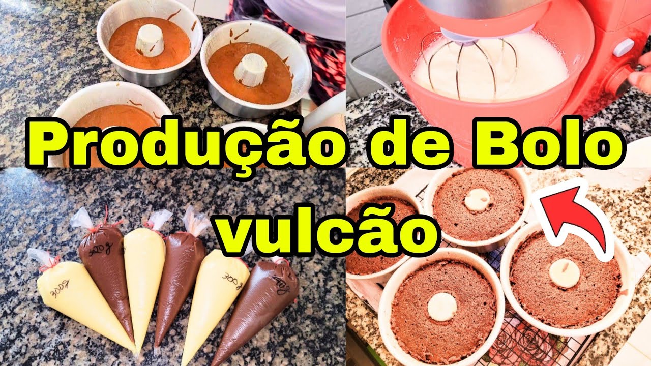 PRODUÇÃO DE BOLO VULCÃO SIMPLES E FÁCIL DE FAZER 