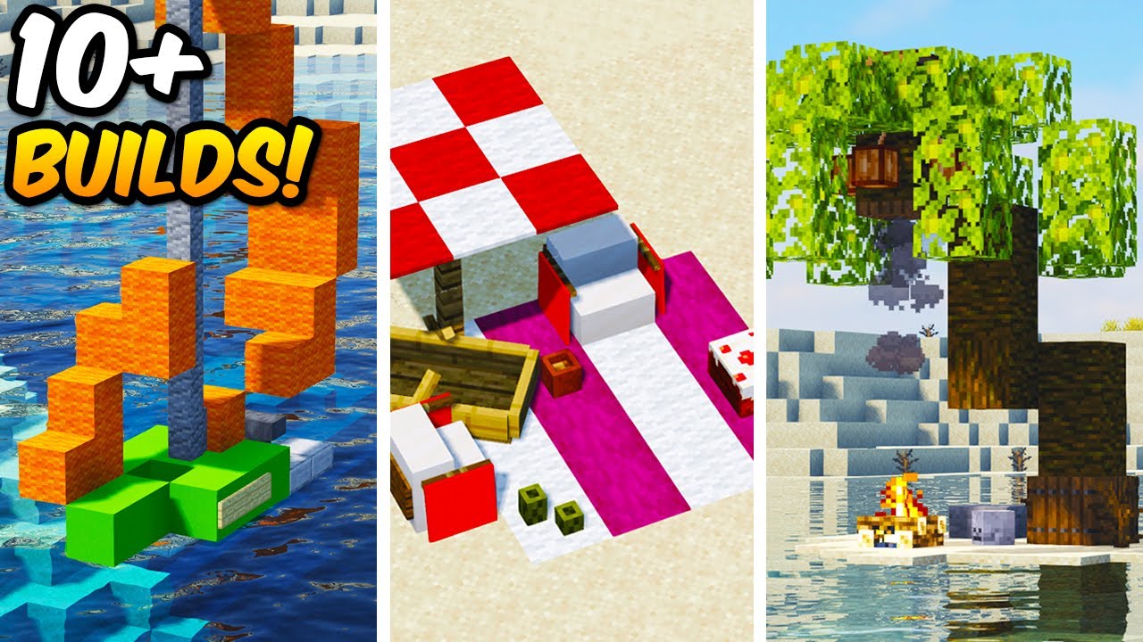 10+ Minecraft Outdoor Beach Ideas and Build Hacks/Tips & Tricks - You Can Build As Well!