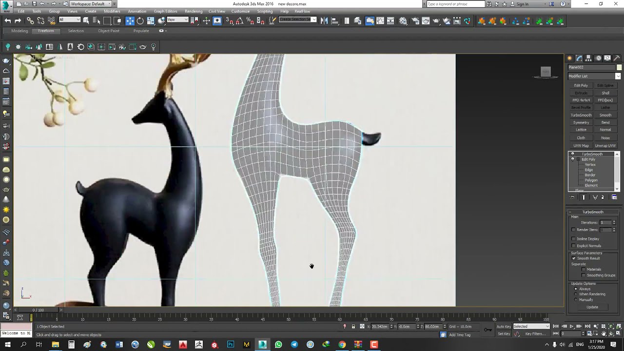 new tutorial how modeling deer statue in 3dsmax