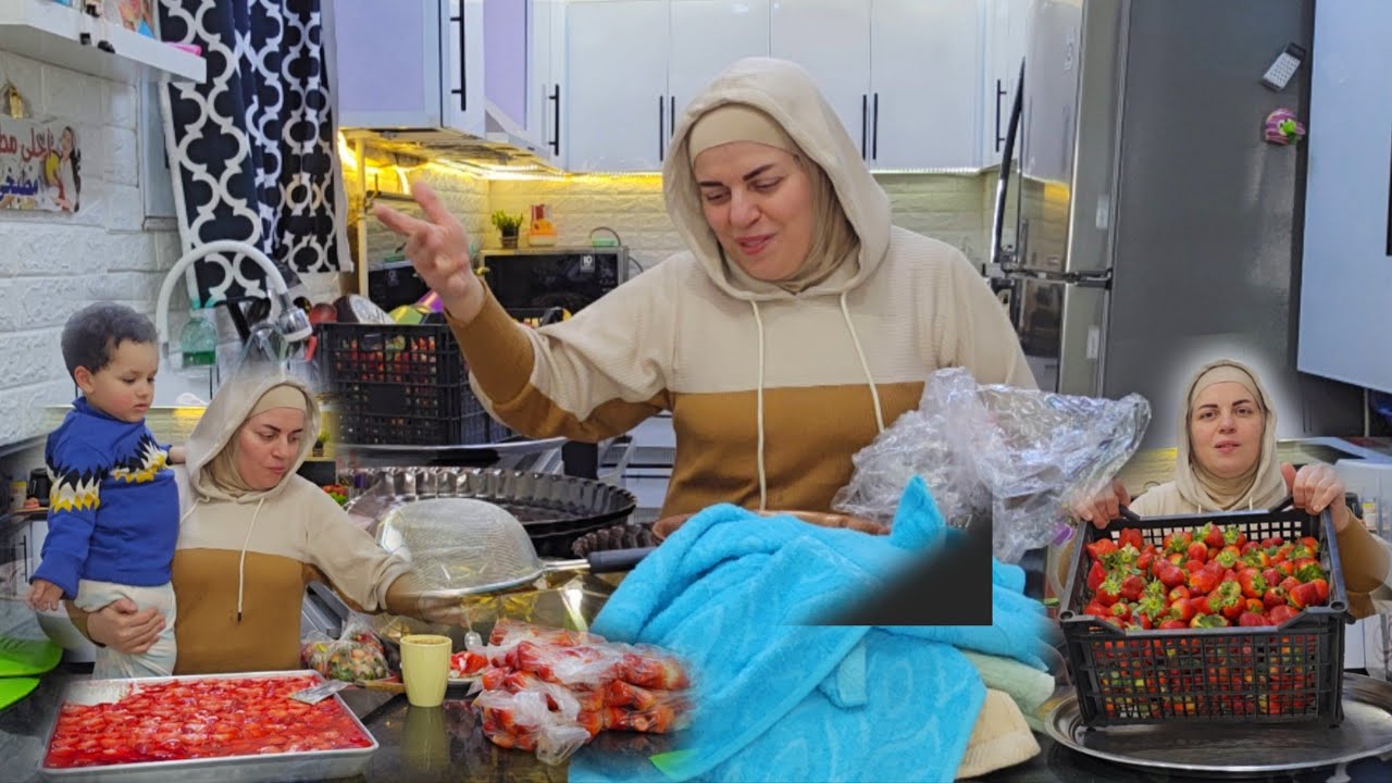 مشتريات رمضان ٢٠٢٦🌙وتفريز الفراوله بالطريقه الصح هتفضل بنفس الطعم👌رب الخير لايأتي الا لابالخير🤌
