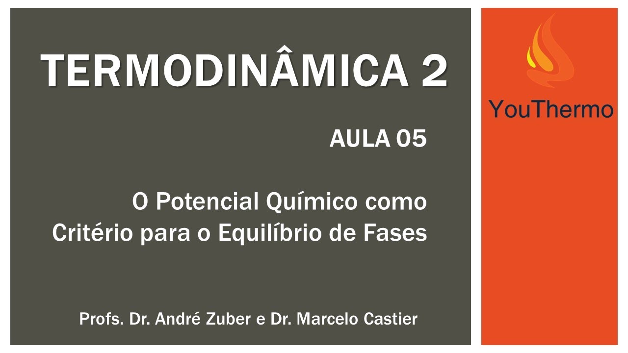 Aula 05 - O Potencial Químico como Critério para o Equilíbrio de Fases