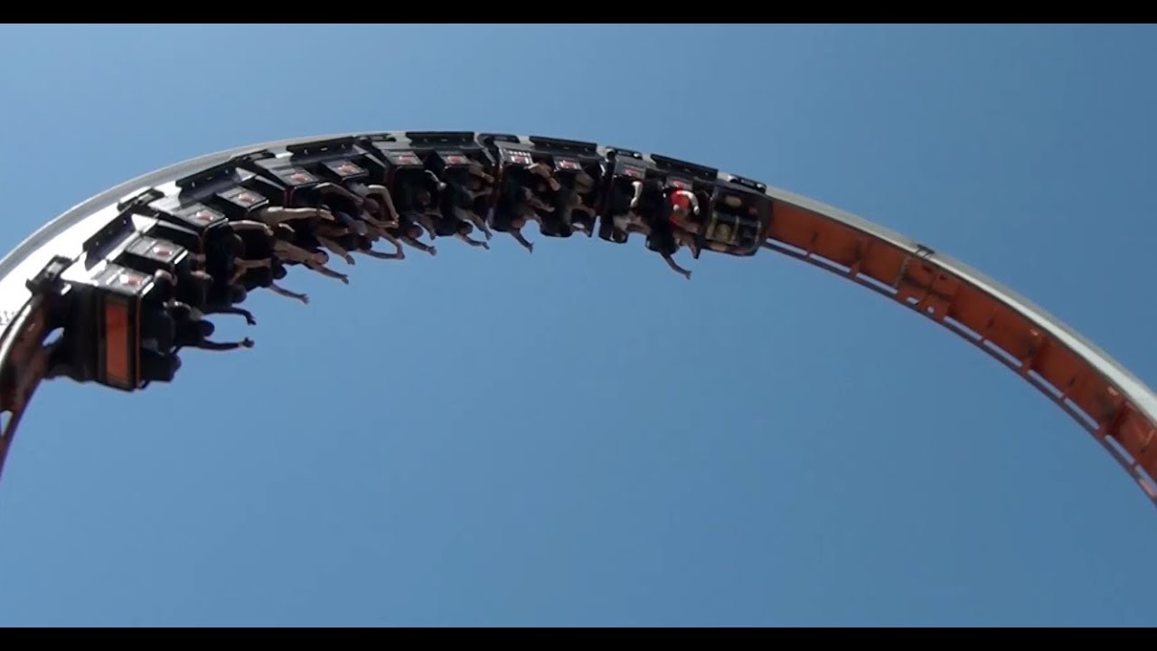 Vertigo Roller Coaster POV Schwarzkopf Looping Star Zoomarine Rome Italy