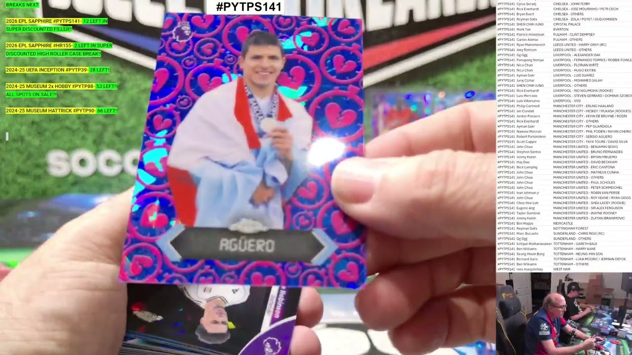 2026 TOPPS CHROME PREMIER LEAGUE SAPPHIRE EPLS26 SOCCER 10 BOX, PYTP CASE BREAK #PYTPS141