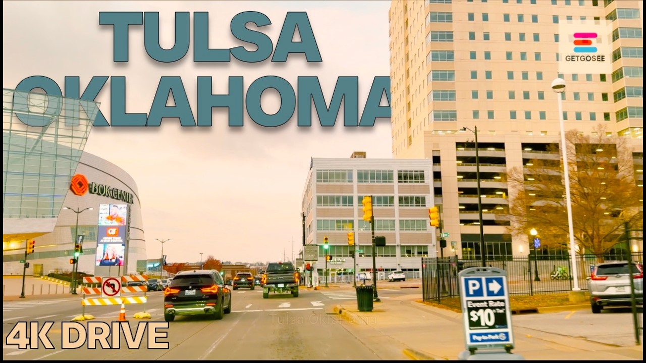 Driving Downtown Tulsa | City in OKLAHOMA | Golden Hour City Tour (POV) 4K ASMR (NO Music)