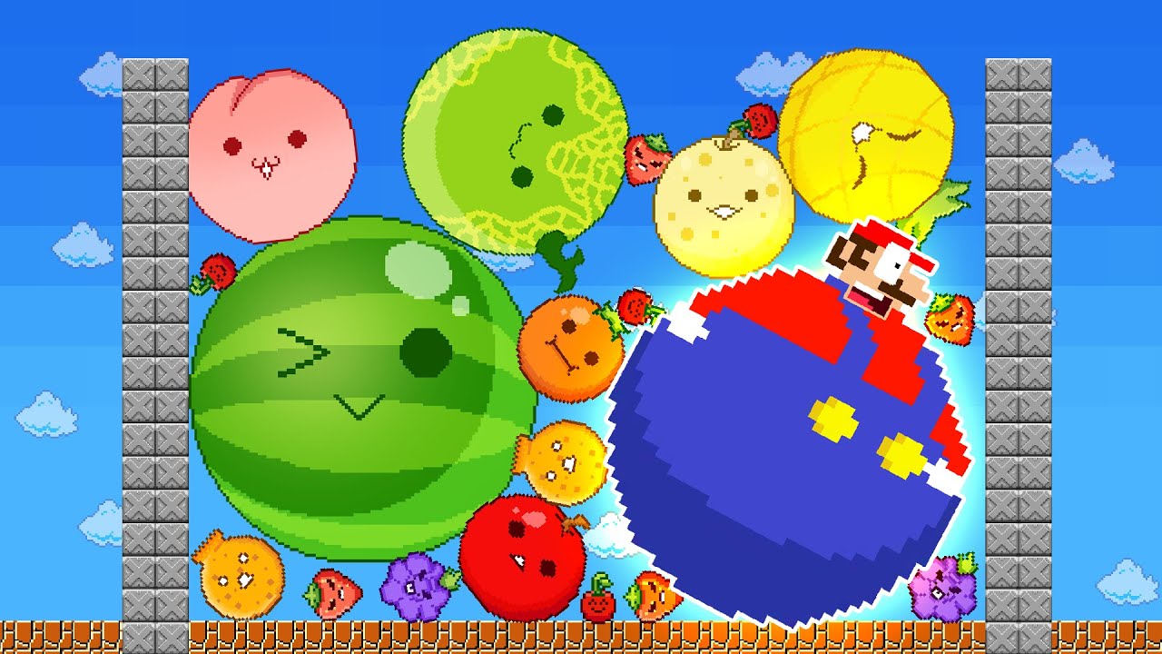 Super Mario Bros. but Mario vs The Watermelon Game (SUIKA) - Part 2 | Game Animation