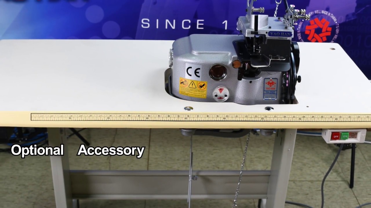 YAO HAN  YH-2502  CARPET OVEREDGING MACHINE /CLUTCH MOTOR / TABLE-TOP/TABLE-LEG