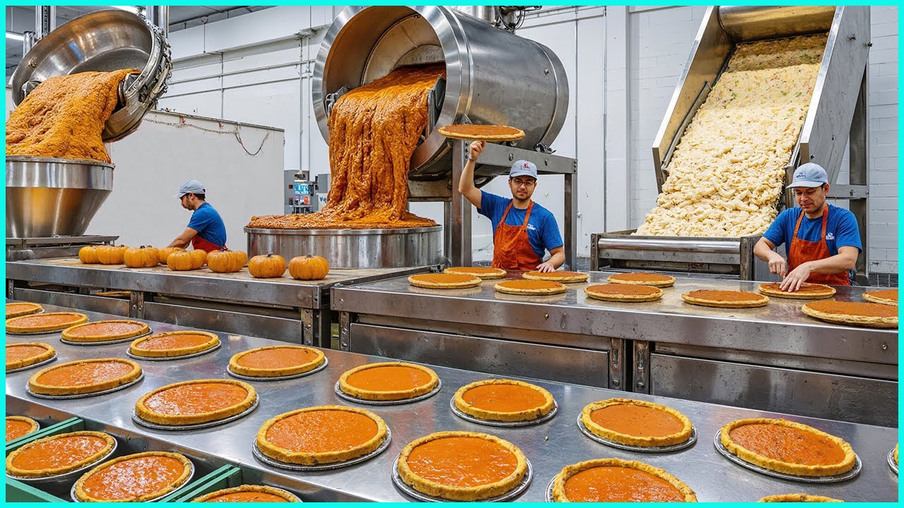 How Costco’s Pumpkin Pie Is Made 🥧| How They Bake 6 Million Pies Every Thanksgiving