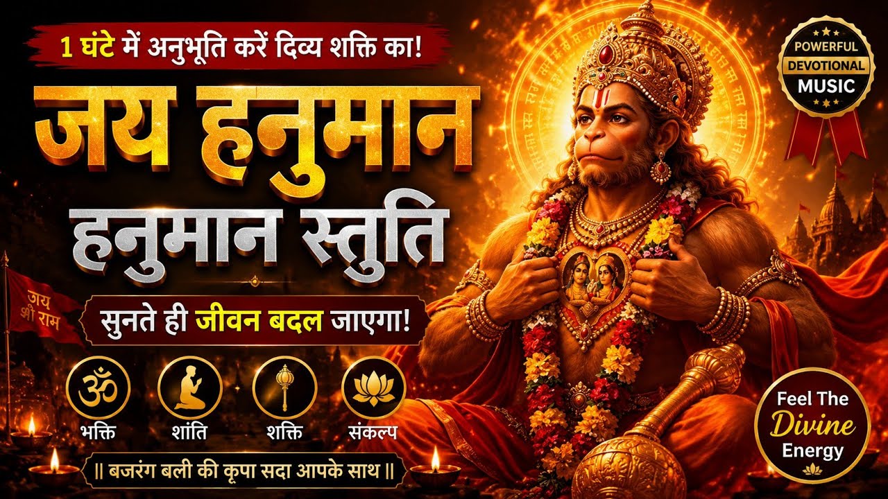 Hanuman Stuti | जय जय जय हनुमान | 1 Hour Powerful Hanuman Meditation | SvaraVerse