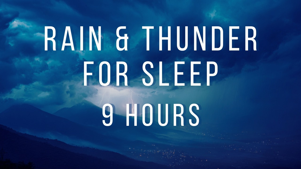 Rain and Thunder Sounds for Sleep | 9 Hours Thunderstorm Ambience, Heavy Rain & Distant Thunder