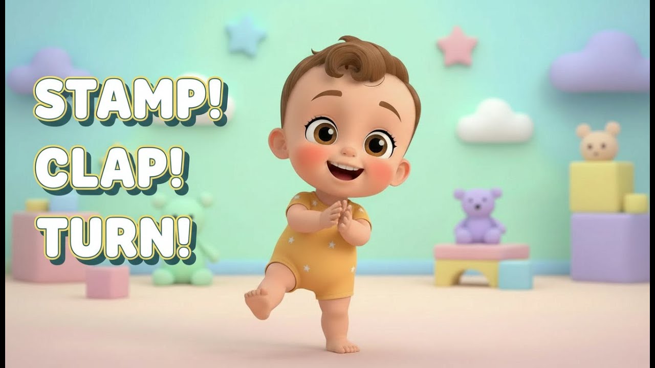 Stamp Clap Turn & Laugh | Fun Action Song for Toddlers | Mini Melody Kids